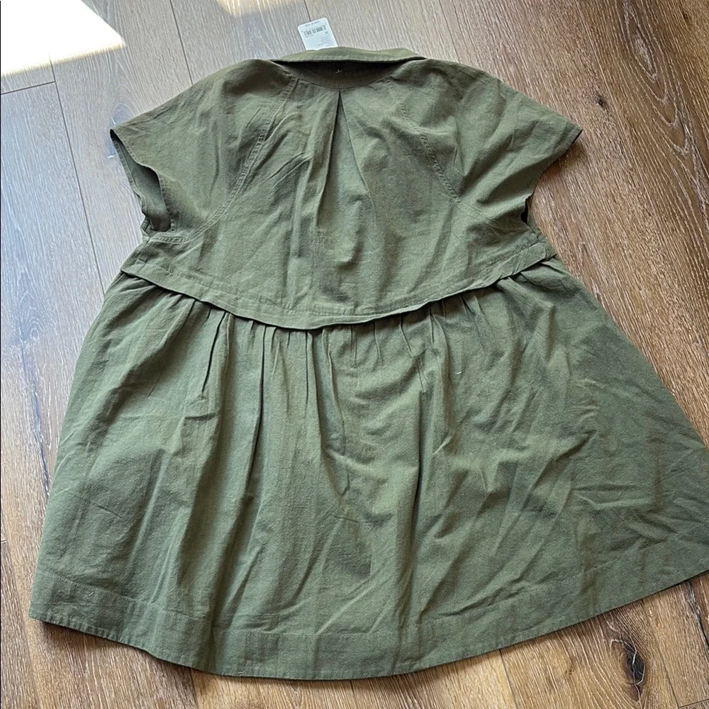 NWT Free People Ronnie Poplin Mini Dress - green - Picture 7 of 8